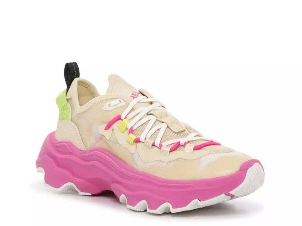 Sorel Tan + Pink Kinetic Breakthru Tech Lace Sneakers Size 9 Gorp Workout